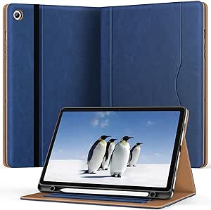 OKP Case for Samsung Galaxy Tab A9  11 inch 2023(SM-X210/X216/X218), PU Leather Folio Cover with Multi-Angle Stand//Pen Holder, Auto Wake/Sleep Case for Galaxy A9 Plus 11" Tablet (Navy Blue)