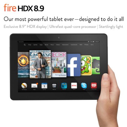 Fire HDX 8.9 Tablet, 8.9" HDX Display, Wi-Fi and 4G LTE, 32 GB - Includes Special Offers