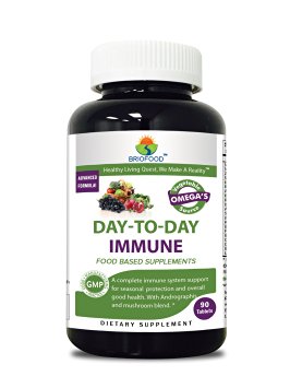 Briofood, DAY-TO-DAY Food Based Immune (90 Tablets) with Vegetable Source Omegas