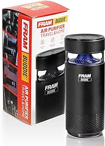 FRAM Buddie HEPA Air Purifier H13 Filtration & UV-C LED Sanitization, Cable-Free Rechargeable Portable Air Purifier for Home, Car & Work, Eliminates 99.97% of Dust, Smoke & Other Pollutants | CAP30200