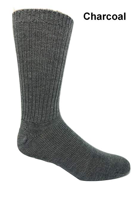 96% Merino Wool Casual No Elastic / Non-binding Socks (2 Pairs)