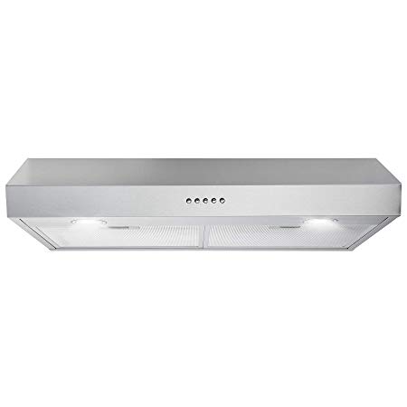 Golden Vantage 30" Ducted Under Cabinet Range Hood with LED Lights in Stainless Steel