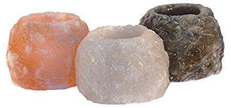 Himalaya Salt Dreams 4041678005177&nbsp;Salt Crystal Tea Light Holder Rock Trio Set, 3&nbsp;x approx. 400 g in Natural Shape