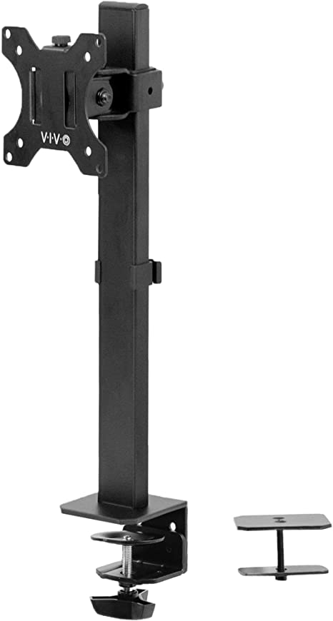 VIVO Single 17 to 32 inch LCD Monitor Desk Mount Stand, Height Adjustable, Tilt, Articulation, Holds 1 Screen, Black, STAND-V101E