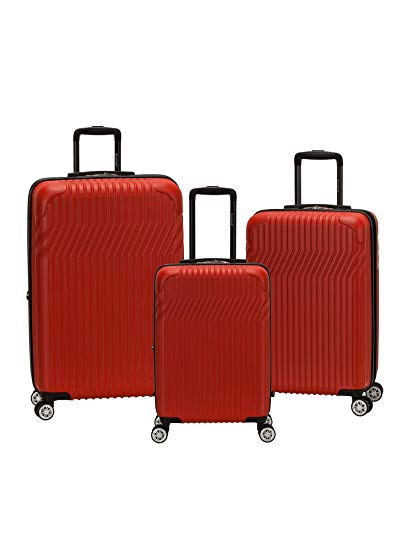 Rockland Pista 3 Piece Abs Non-Expandable Luggage Set