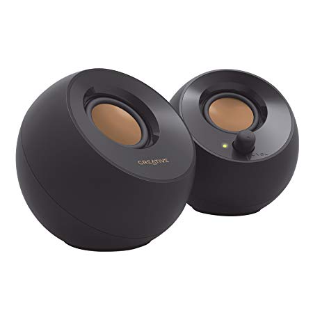 Creative Pebble 2.0 USB-powered Desktop Speakers with Far-Field Drivers and Passive Radiators for PCs and Laptops (Black)