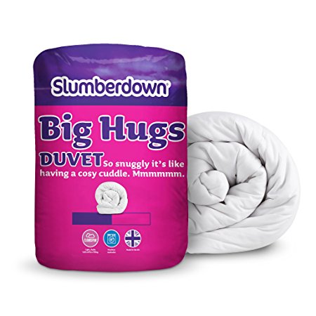 Slumberdown Big Hugs Summer Cool 4.5 Tog Duvet, Polyester, White, King Size
