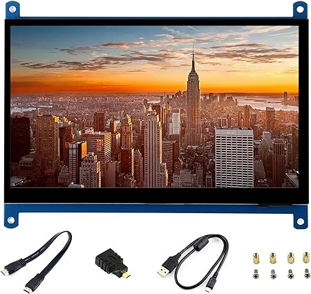 waveshare 7inch HDMI LCD IPS Capacitive Touch Screen 1024×600 Display Monitor for All Rev Raspberry Pi 4B/3B /3B/2B/B /A /Zero,BeagleBone Black Windows 10/8.1/8/7