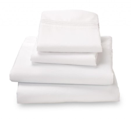 Queen White Size Sheets - Double Brushed Microfiber Luxury Bed Sheet Set By Amadora