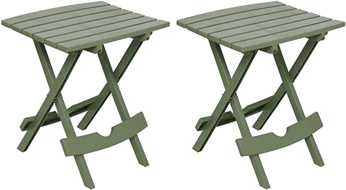 Adams Manufacturing 8500-01-4702 Quik-Fold Side Table, Sage/2 Pack