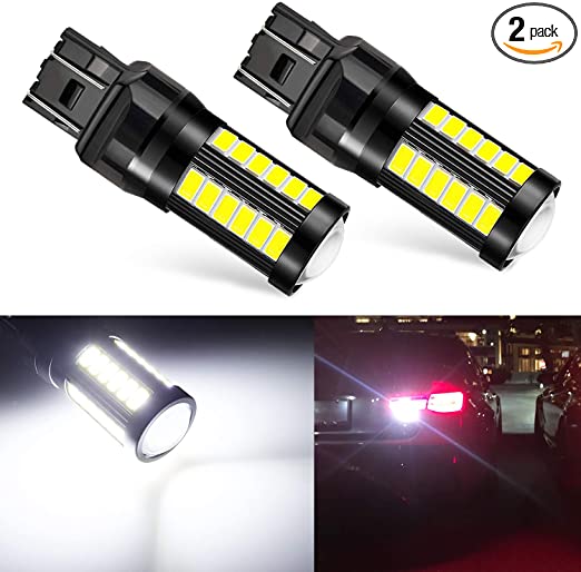 JDM ASTAR Bright White Output 5730 33-SMD 7440 7441 7443 7444 992 High Power Super Bright 360 Beam Led Light Bulbs With Projector For Backup Reverse Light