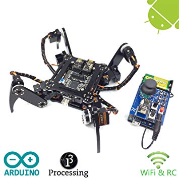 Freenove Quadruped Robot Kit with Remote Control | Arduino Based Project | Raspberry Pi | Spider Walking Crawling 4 Legged | Detailed Tutorial | Android APP | Wi-Fi Wireless RC 2.4G Servo