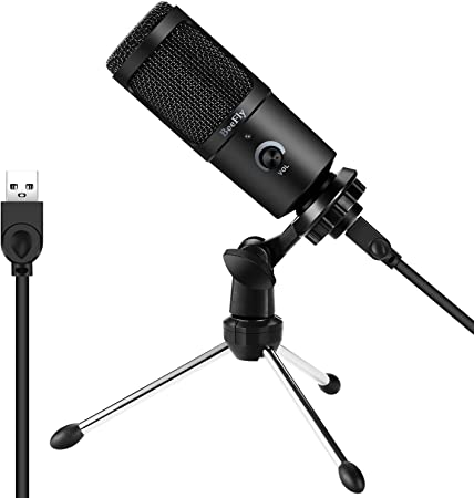 USB Microphone,BeeFly Condenser Recording PC Microphone for Mac or Windows Desktop Computer Microphone Cardioid Studio Audio Mic for Gaming Streaming Podcast and YouTube Video