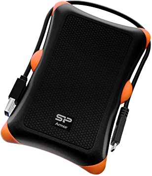 Silicon Power 2TB USB-C USB 3.1 Gen 1 Rugged Portable External Hard Drive HDD Armor A30, Military-Grade Shockproof for PC, Mac and iPad Pro, Black