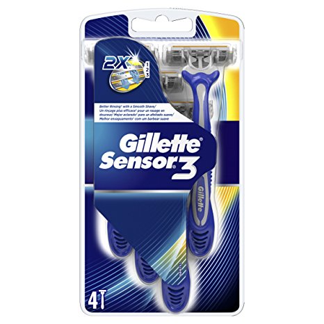 Gillette Sensor 3 Men's Disposable Razors with 4 Razors