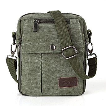 Zicac Men's Small Vintage Multipurpose Canvas Shoulder Bag Messenger Bag Purse