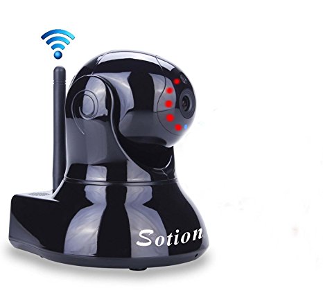 SOTION Wireless Internet WiFi Network IP Security Surveillance Video Camera System, Baby and Pet Monitor with Pan and Tilt, Two Way Audio & Night Vision