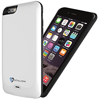 Stalion Stamina 7500mAh Power Bank Cover Battery Case for iPhone 6 Plus 6s Plus [Apple MFi Certified](Milky White)