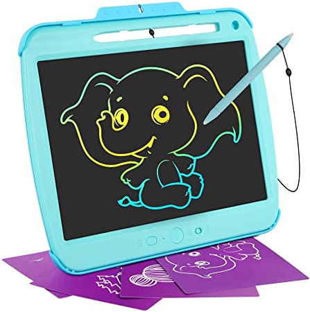 XREXS LCD Writing Tablet for Kids, 9 Inch Rechargeable Colorful Doodle Board Drawing Pad with Translucent LCD Screen, Educational Learning Toys Gift for 2 3 4 5 6 Years Old Boys and Girls