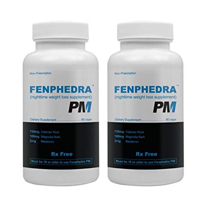 Fenphedra PM (2 Pack) - Best Diet Pill for Night Time Weight Loss - Natural Stimulant Free Ingredients to Jump Start Your Diet While You Sleep