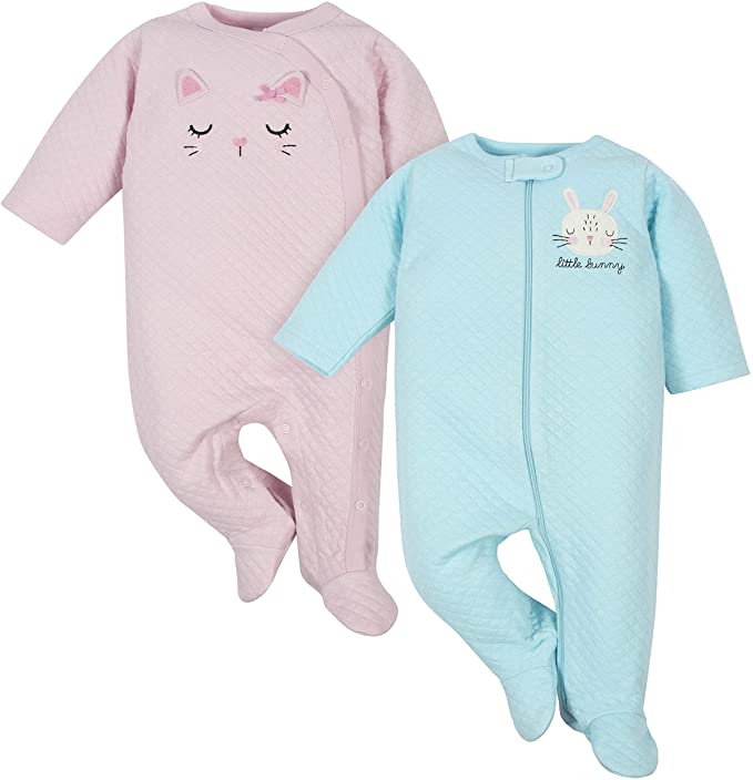 Gerber Baby Girls' 2-Pack Sleep 'N Play