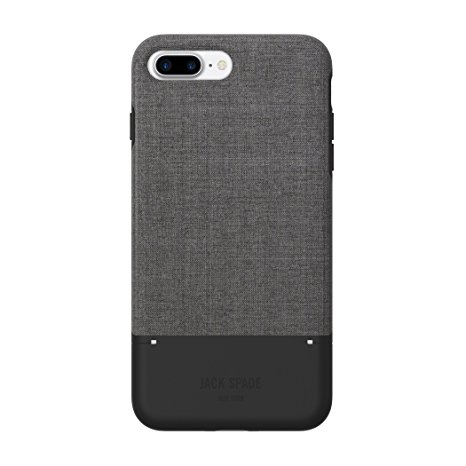 JACK SPADE Credit Card Case for Apple iPhone 7 Plus - Tech Oxford Gray / Black
