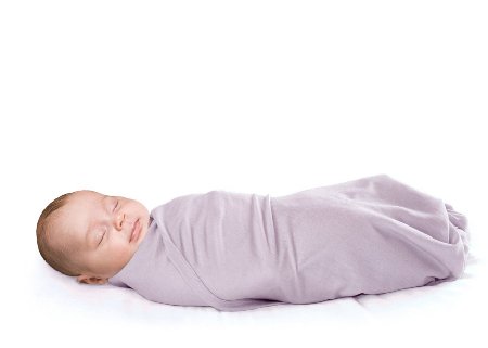 Woolino Newborn Swaddle Blanket, 100% Superfine Merino Wool, For Babies 0-3 Months, Lilac
