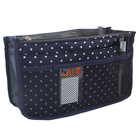Itraveller Handbag Organizer, Liner, Sturdy Nylon, Insert 13 Compartments