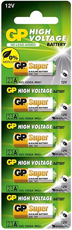GP Super 23A 12V High Voltage Alkaline Battery (Pack of 5)