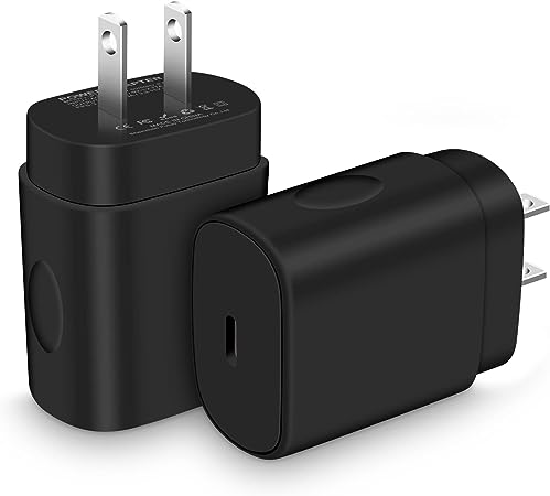 2Pack 25W Super Fast PD Wall Charger USB C Power Adapter Charger Block Box Charging Plug Compatible iPhone, Samsung Galaxy S23 S22 Ultra S21 FE S20 S10 S9 S8 A53 A13 A14 A33 A73 A71 A51 A52 A42 A32 5G