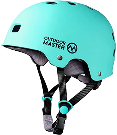 OutdoorMaster Skateboard Cycling Helmet - ASTM & CPSC Certified Two Removable Liners Ventilation Multi-Sport Scooter Roller Skate Inline Skating Rollerblading for Kids, Youth & Adults