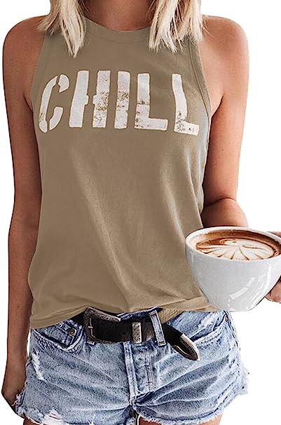 Asvivid Graphic Tank Tops for Womens Summer Casual Loose Sleeveless Shirts Dandelion Letter Printed Round Neck Tees