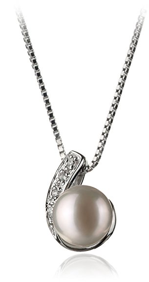 PearlsOnly - Claudia 7-8mm AA Quality Freshwater 925 Sterling Silver Cultured Pearl Pendant