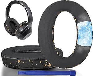 SOULWIT Cooling Gel Replacement Earpads Cushions for Sony WH-1000XM2 (WH1000XM2) & MDR-1000X (MDR1000X) Headphones, Ear Pads with Noise Isolation Foam, Added Thickness (Black Gold)