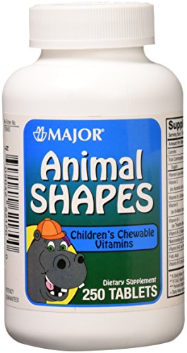 Major Pharmaceuticals 700665 Animal Shapes Children's Chewable Vitamin Tablet, Compare to Flintstones (Pack of 250)