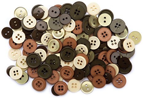 Blumenthal Lansing Favorite Findings Basic Buttons Assorted Sizes, 130/Pkg, Nature