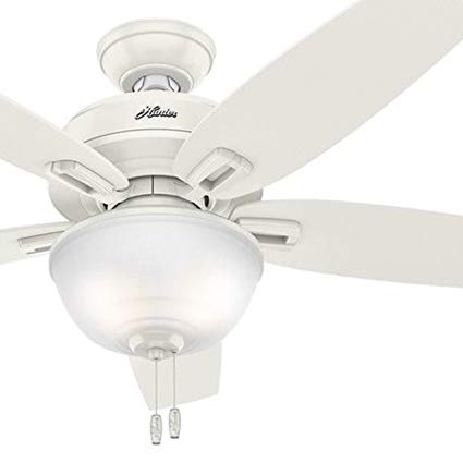 Hunter 48" Outdoor Ceiling Fan in Fresh White with Bowl Light Kit (Certified Refurbished)