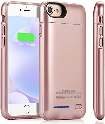 Battery Case for iPhone 8/7/6s/6/SE 2020(2nd Generation),YISHDA Upgraded[3000mAh]Magnetic Slim Extended Battery Case，Protective Portable Charging Case，Rechargeable Charging Case (4.7 inch) -Rose Gold