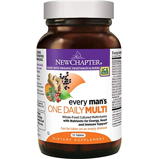 New Chapter Every Man's One Daily, Men's Multivitamin Fermented with Probiotics   Selenium   B Vitamins   Vitamin D3   Organic Non-GMO Ingredients - 72 ct