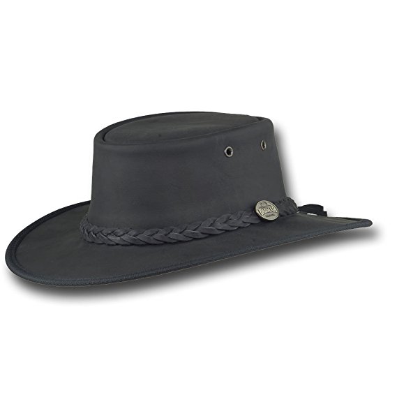 Barmah Hats Foldaway Bronco Leather Hat - Item 1060