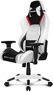 AKRacing Masters Series Premium Gaming Chair with High Backrest, Recliner, Swivel, Tilt, 4D Armrests, Rocker and Seat Height Adjustment Mechanisms with 5/10 warranty - Arctica