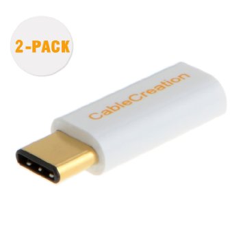 CableCreation 2-PACK 56K Ohm Resistance USB 31 Type C USB-C to Standard Micro USB B Female Adapter Micro USB 31 USB-C for type c devices White New Version