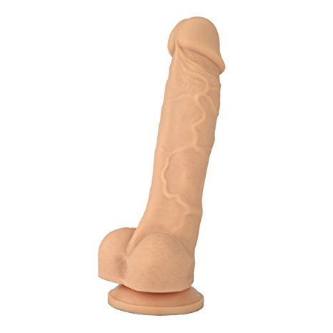 8 inch Suction Cup Dildo – Thick Veined Shaft with Testicles – Lifelike Rod with Head – Vaginal and Anal Pleasure – Durable Adult Sex Toy – Sexual Wellness Toy For Men & Women – By Biofusion