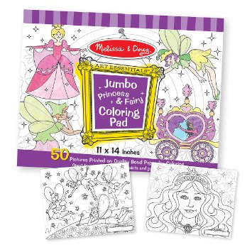 Melissa & Doug Princess & Fairy Jumbo Coloring Pad