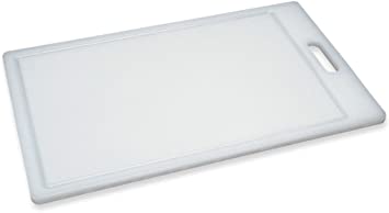 Progressive International, Dis Prep Solutions by Progressive Cutting, Juice Grooves, Thick Chopping Board, Dishwasher Safe, Measures 9.5" x 15.5", Medium, White