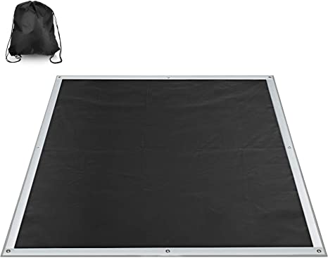 Square Fire Pit Mat Fire Pit Deck Protector BBQ Grill Mat with Storage Bag on Grass to Protect Your Deck, Patio, Lawn (Silicone Tape, 59 Inches)