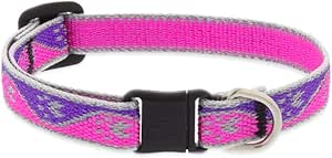 Lupine Reflective Cat Safety Collar 1/2" Wide Pink Paws Adjusts 8" to 12"