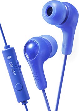 JVC Gumy Gamer, in Ear Earbud Headphones with Mic, Remote, and Mute Switch for Gaming and Chatting, Powerful Sound, Comfortable and Secure Fit, Silicone Ear Pieces S/M/L - HAFX7GA (Blue)