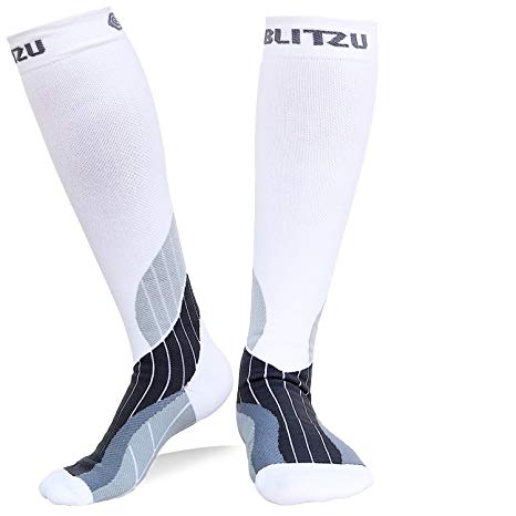 BLITZU Compression Socks 15-20mmHg for Men and Women BEST Recovery Performance Stockings for Running Medical Athletic Edema Diabetic Varicose Veins Travel Pregnancy Relief Shin Splints Nursing