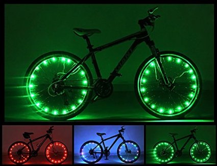 dizauL Waterproof Bicycle Wheel Lights LED Safety Bike Wheel Lights Green
